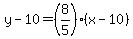 y-10=%288%2F5%29%28x-10%29
