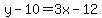 y-10=3x-12