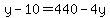 y-10=440-4y