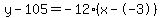 y-105=-12%28x--3%29