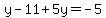 y-11%2B5y=-5