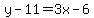 y-11=3x-6