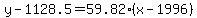 y-1128.5=59.82%28x-1996%29