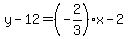 y-12=%28-2%2F3%29x-2