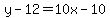 y-12=10x-10