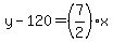 y-120=%287%2F2%29x