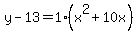 y-13=1%28x%5E2%2B10x%29