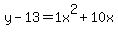 y-13=1+x%5E2%2B10+x
