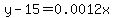 y-15=0.0012x