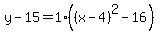 y-15=1%28%28x-4%29%5E2-16%29