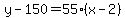 y-150=55%28x-2%29