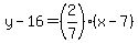 y-16=%282%2F7%29%28x-7%29