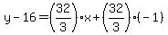 y-16=%2832%2F3%29x%2B%2832%2F3%29%28-1%29