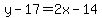 y-17=2x-14
