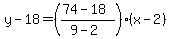 y-18=%28%2874-18%29%2F%289-2%29%29%28x-2%29