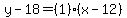 y-18=%281%29%28x-12%29
