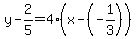 y-2%2F5=4%28x-%28-1%2F3%29%29