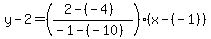 y-2=%28%282-%28-4%29%29%2F%28-1-%28-10%29%29%29%28x-%28-1%29%29