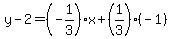y-2=%28-1%2F3%29%2Ax%2B%281%2F3%29%28-1%29