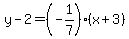 y-2=%28-1%2F7%29%2A%28x%2B3%29