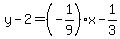 y-2=%28-1%2F9%29x-1%2F3