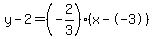 y-2=%28-2%2F3%29%28x--3%29