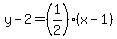 y-2=%281%2F2%29%28x-1%29