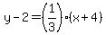 y-2=%281%2F3%29%28x%2B4%29