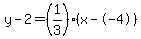 y-2=%281%2F3%29%28x--4%29