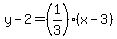 y-2=%281%2F3%29%28x-3%29