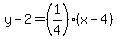 y-2=%281%2F4%29%28x-4%29