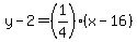 y-2=%281%2F4%29%2A%28x-16%29