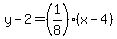 y-2=%281%2F8%29%28x-4%29