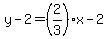 y-2=%282%2F3%29x-2
