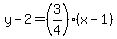 y-2=%283%2F4%29%28x-1%29