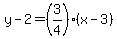 y-2=%283%2F4%29%28x-3%29