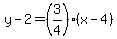 y-2=%283%2F4%29%28x-4%29