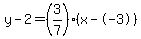 y-2=%283%2F7%29%28x--3%29