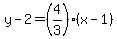 y-2=%284%2F3%29%2A%28x-1%29