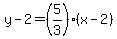 y-2=%285%2F3%29%28x-2%29