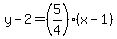 y-2=%285%2F4%29%28x-1%29