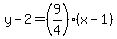 y-2=%289%2F4%29%28x-1%29