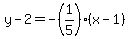 y-2=-%281%2F5%29%28x-1%29
