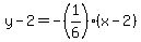 y-2=-%281%2F6%29%28x-2%29