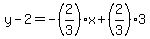 y-2=-%282%2F3%29x%2B%282%2F3%293