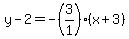 y-2=-%283%2F1%29%28x%2B3%29
