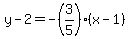 y-2=-%283%2F5%29%28x-1%29