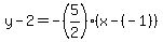 y-2=-%285%2F2%29%28x-%28-1%29%29