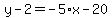 y-2=-5%2Ax-20