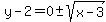 y-2=0%2B-+sqrt%28x-3%29